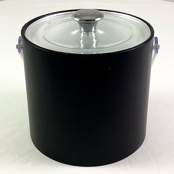 MCM-like new -black vinyl and clear plastic ice bucket - Picture 3 of 8